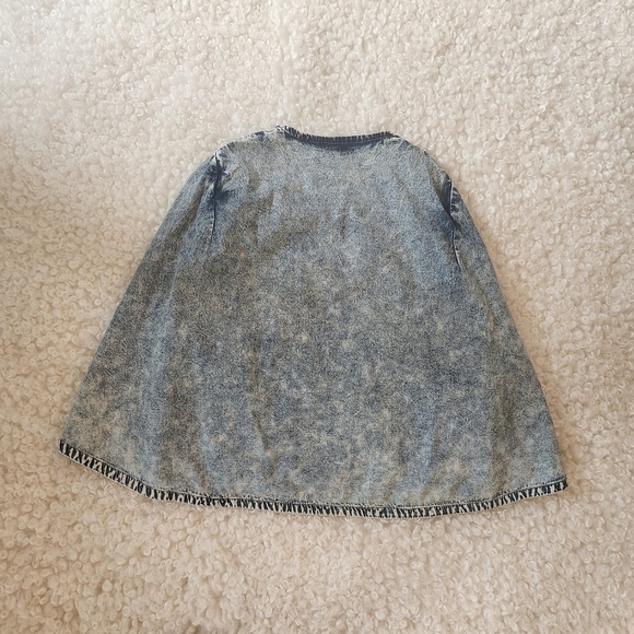 Denim Look Cropped Cape Jacket Sz S Lightweight Chambray Style Western Cowgirl - Picture 6 of 11